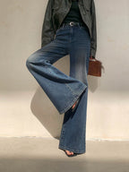 Women's Flared Jeans – High Waist Denim Jeans – Monika