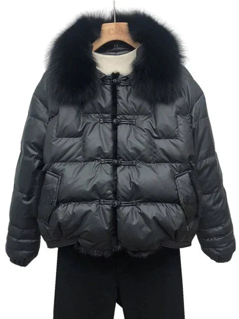 Women's Relaxed Puffer Jacket – Oversized Vintage Winter Jacket