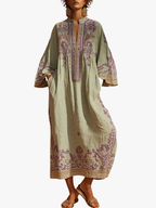 Women's Floral Embroidered Occasion Dress – Flowy Feminine Formal Dress