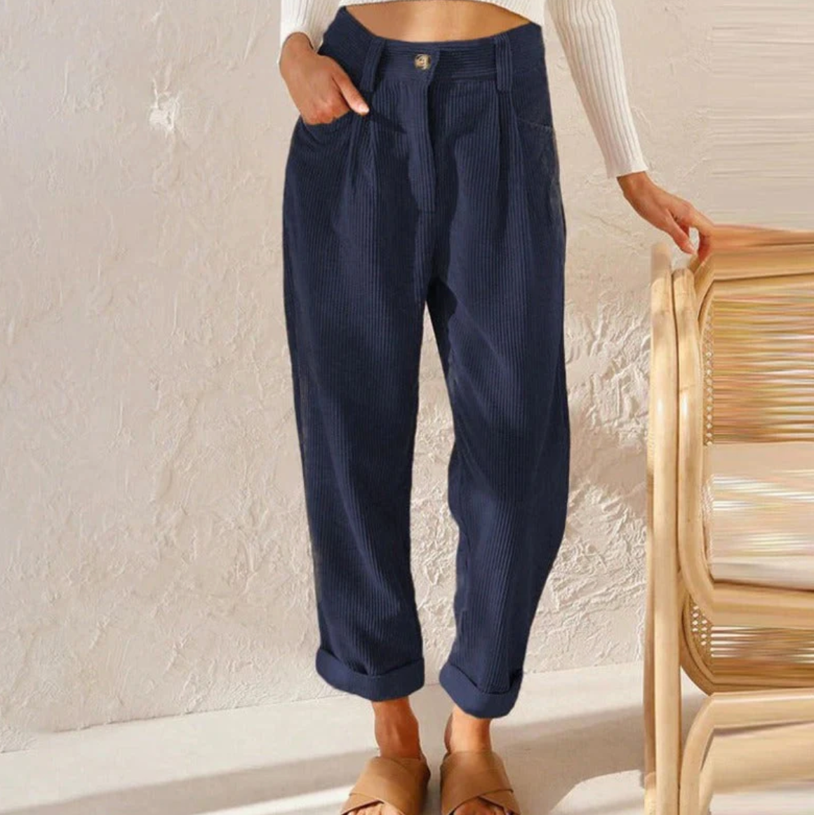 Women's Corduroy Wide Leg Pants – Casual Everyday Cord Pants