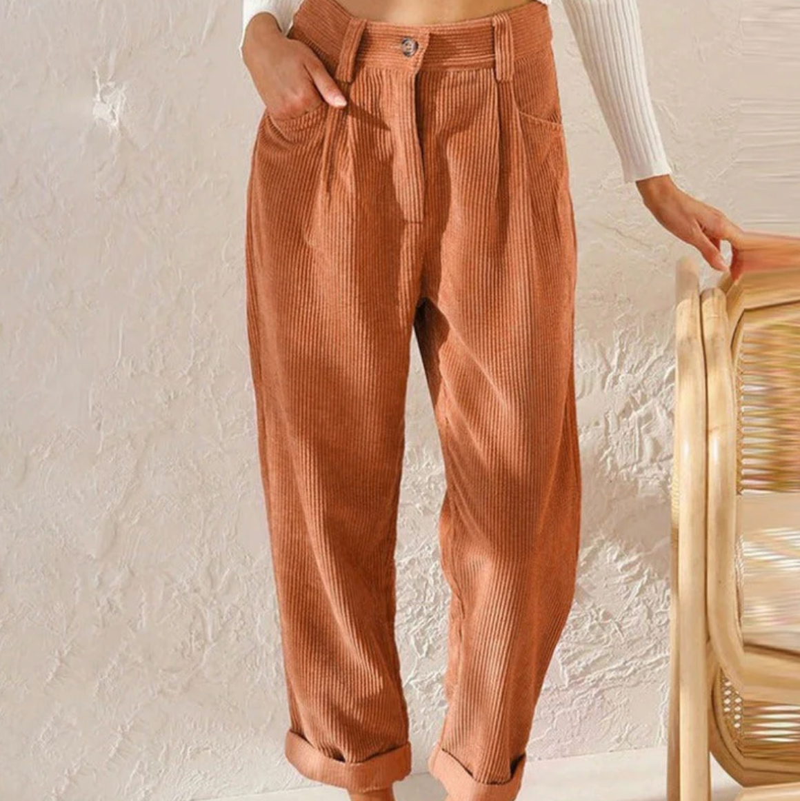 Women's Corduroy Wide Leg Pants – Casual Everyday Cord Pants