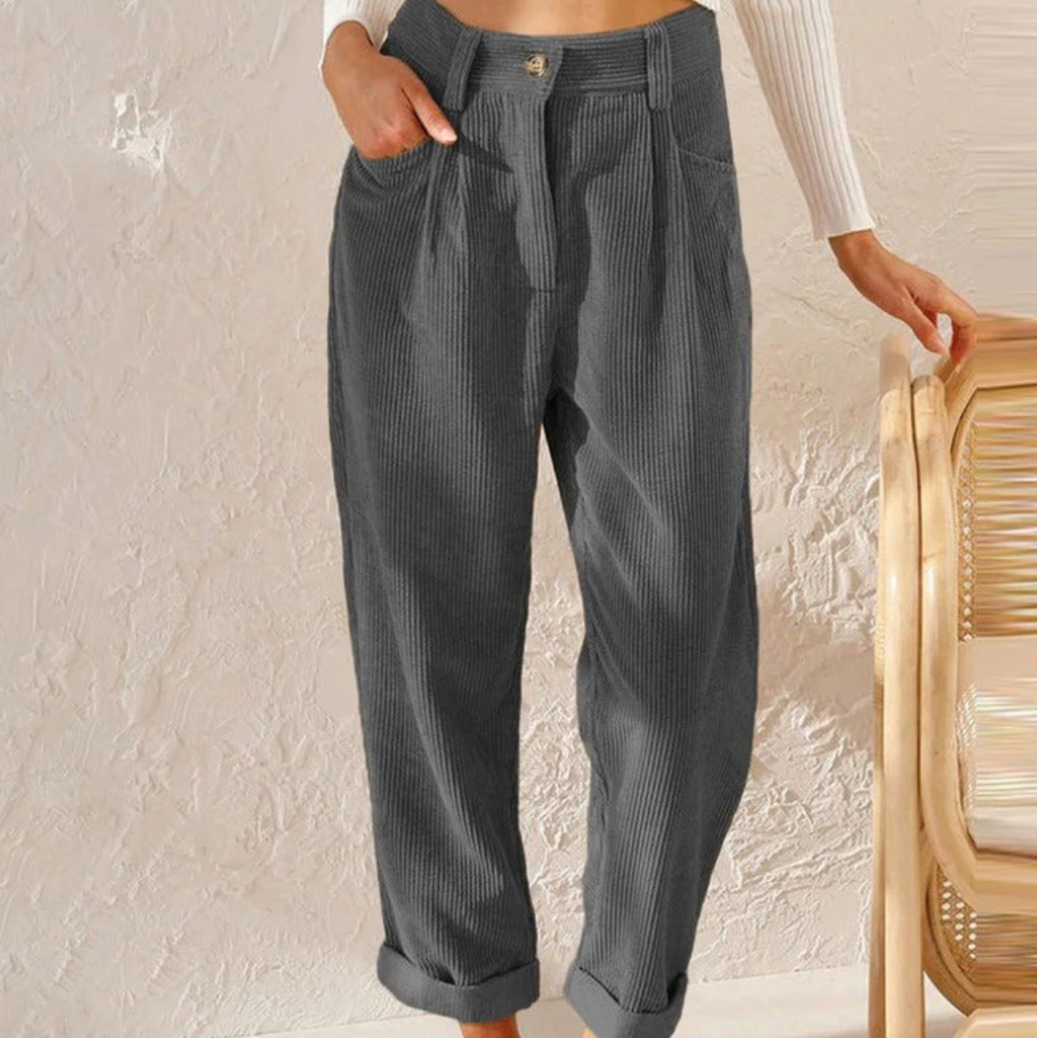 Women's Corduroy Wide Leg Pants – Casual Everyday Cord Pants