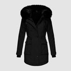 Women's Waterproof Quilted Coat – Hooded Padded Longline Winter Jacket