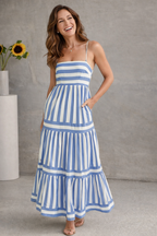 Women's Striped Maxi Dress – Vacation Summer Dress