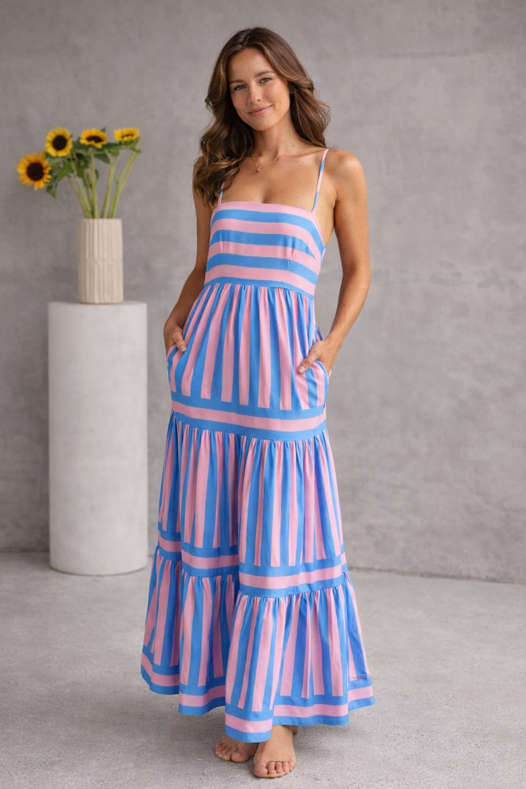 Women's Striped Maxi Dress – Vacation Summer Dress