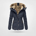 Women's Hooded Puffer Jacket – Mid-Length Quilted Jacket