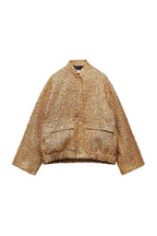 Women's Sequin Party Bomber – Gold Sparkle Zip Front Jacket