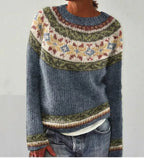 Women's Nordic Fair Isle Sweater – Norwegian Pattern Crew Neck Pullover