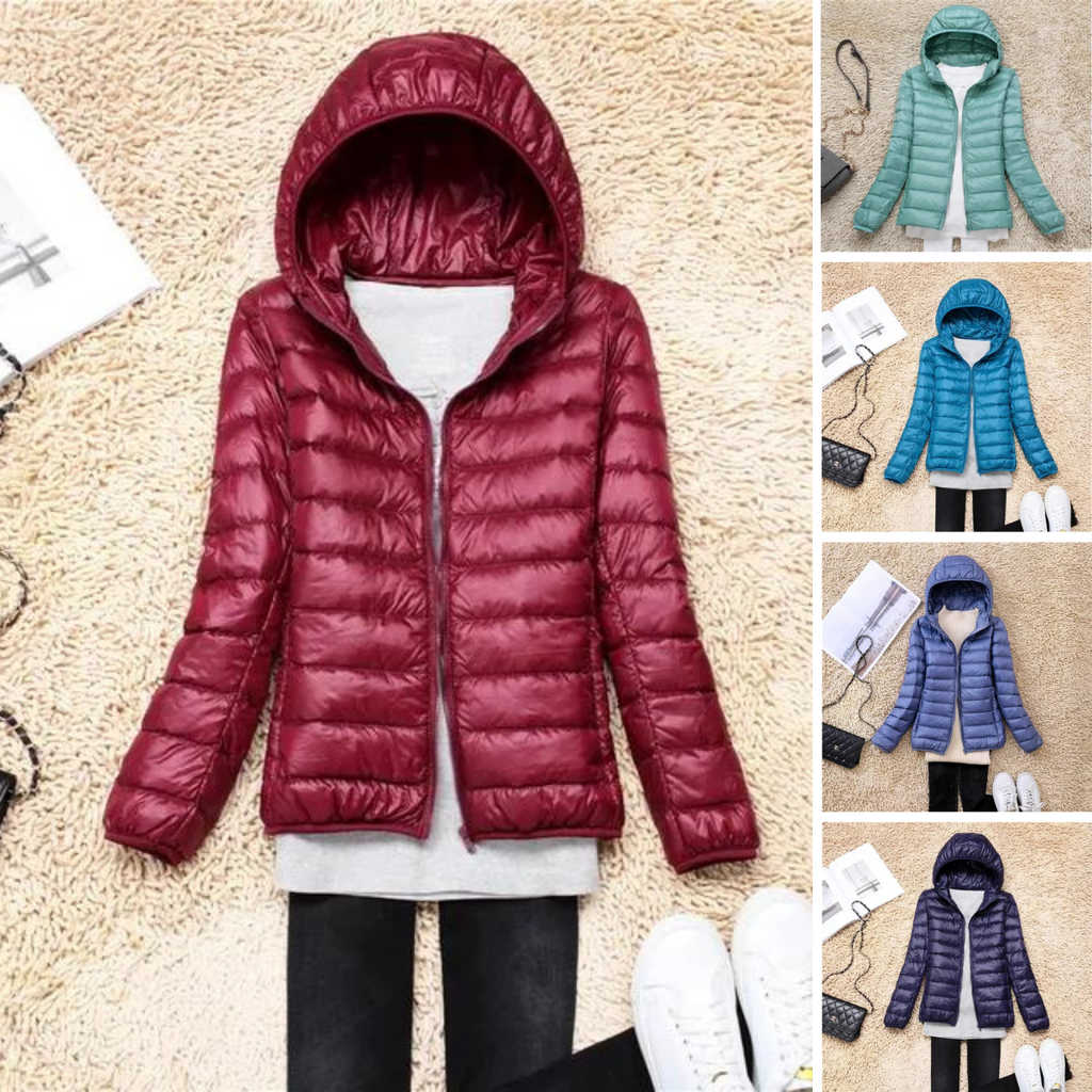 Women's Packable Down Coat – Ultra-Light Hooded Puffer
