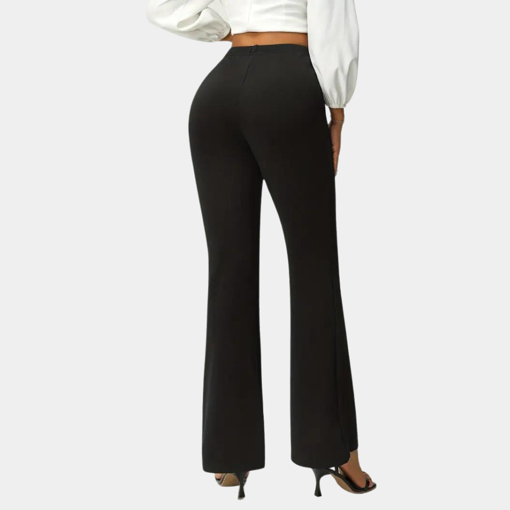Women's Fitted Flare Pants – High Waist Flared Leg Trousers