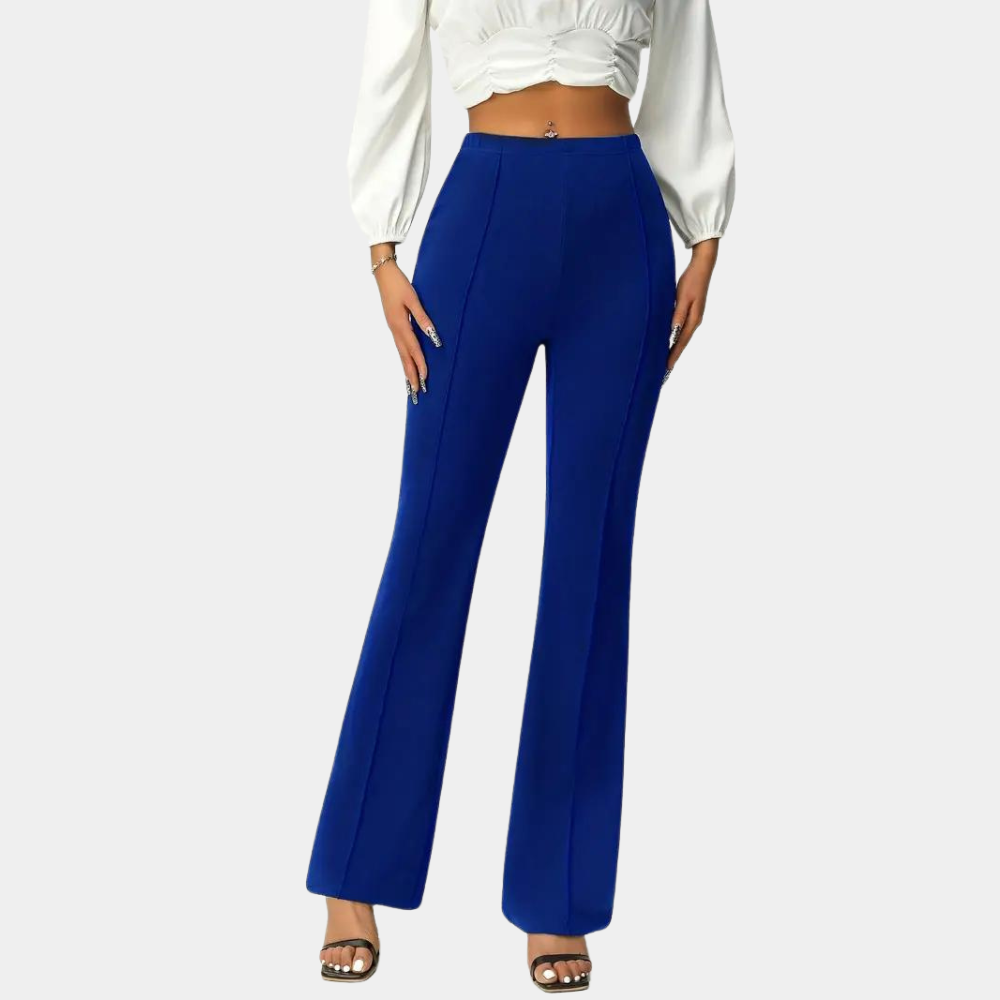 Women's Fitted Flare Pants – High Waist Flared Leg Trousers