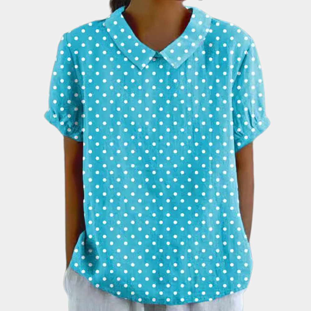 Women's Floral Round Neck Blouse – Casual Summer Blouse