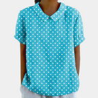 Women's Floral Round Neck Blouse – Casual Summer Blouse