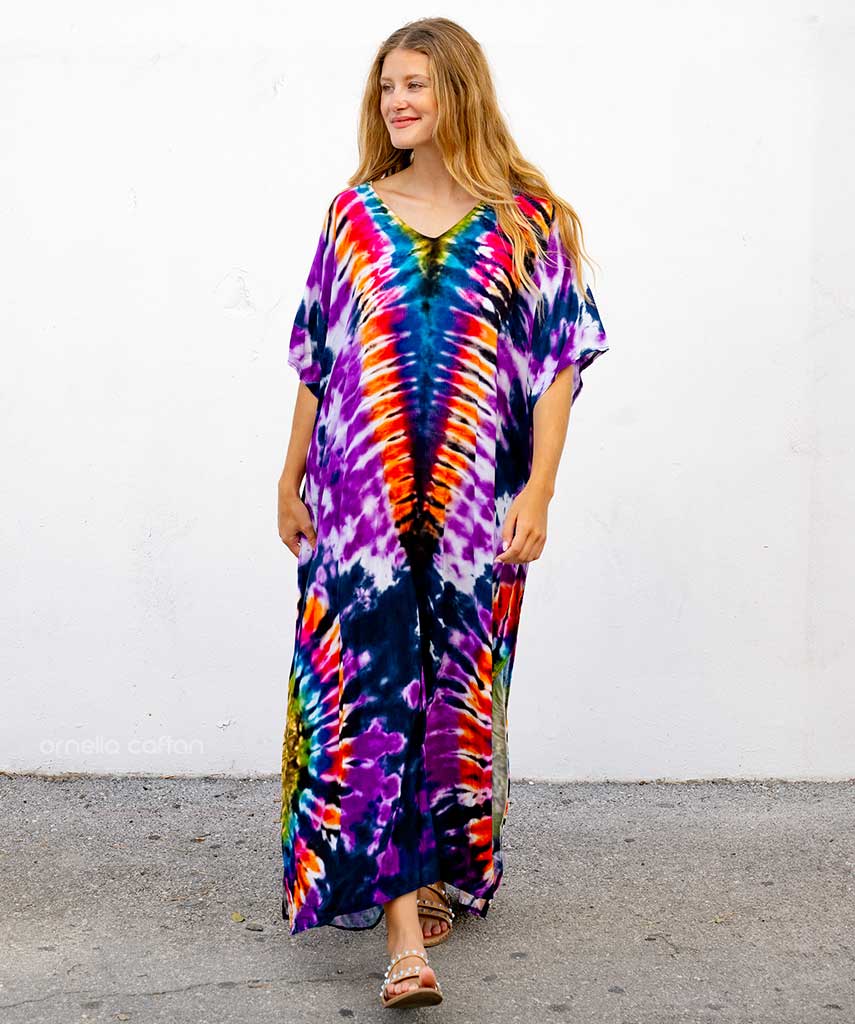 Women’s Coastal Caftan Dress – Loose Casual Breezy Style - Maisy