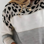 Women's Printed Pullover Sweater – Graphic Relaxed Fit Knit Sweater