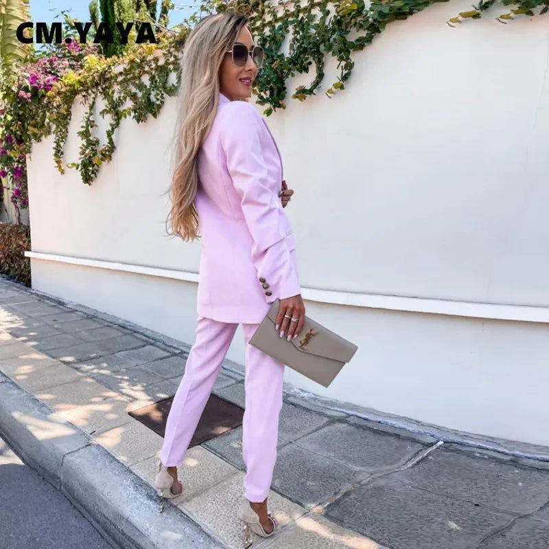 Women's Statement Two-Piece Pants Set – Asymmetrical Top & Wide Leg Trousers