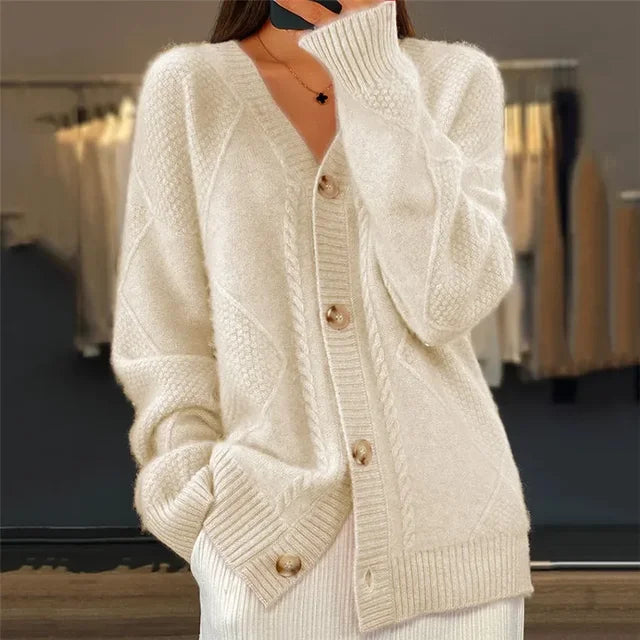 Women's Cardigan Sweater – Button Front Sweater – Lena