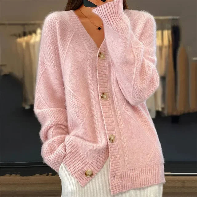 Women's Cardigan Sweater – Button Front Sweater – Lena