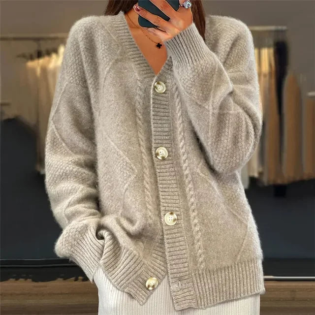 Women's Cardigan Sweater – Button Front Sweater – Lena