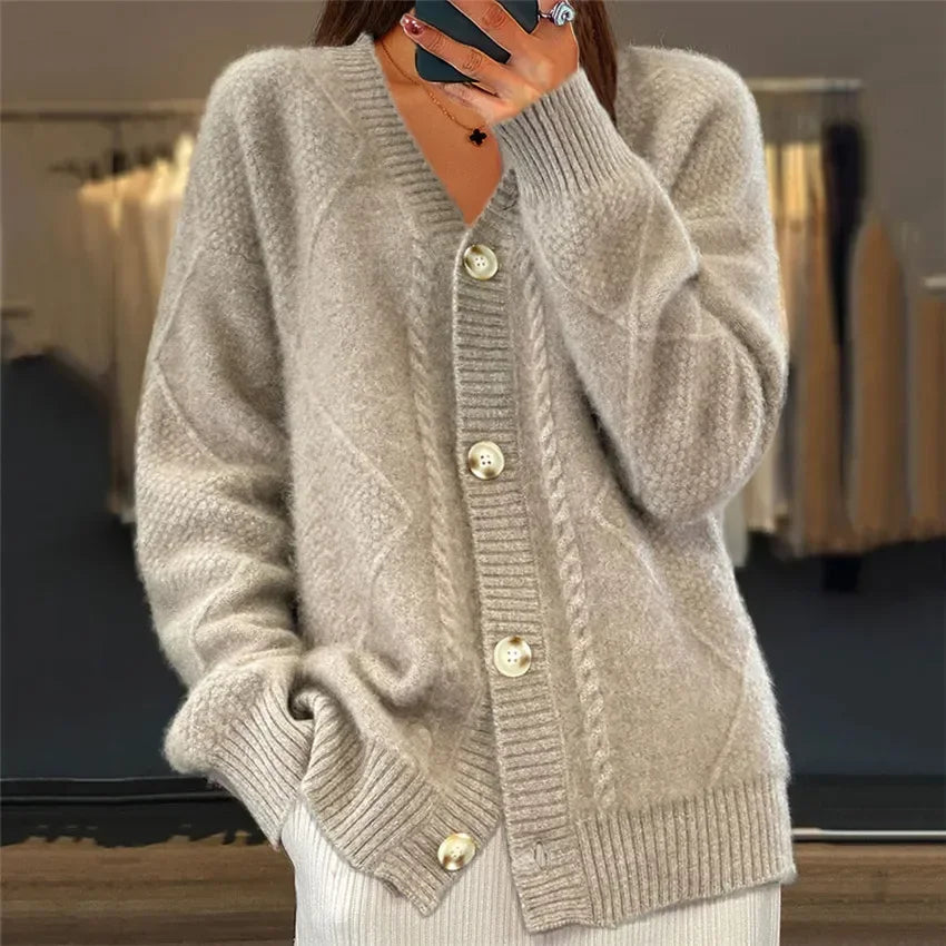 Women's Cardigan Sweater – Button Front Sweater – Lena