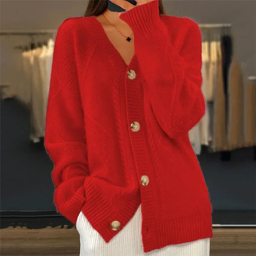 Women's Cardigan Sweater – Button Front Sweater – Lena