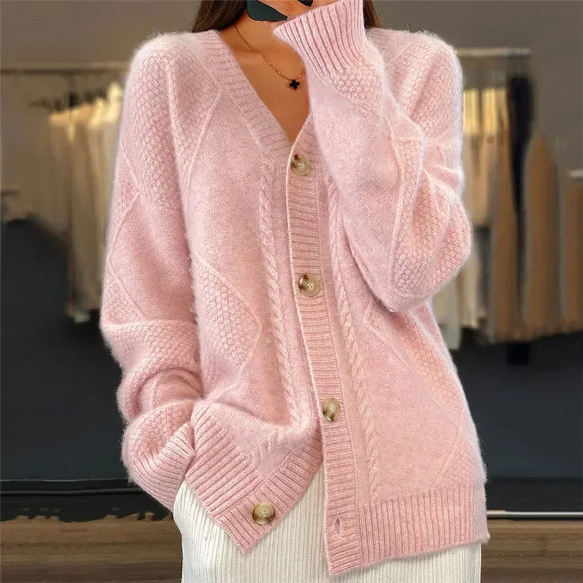 Women's Cardigan Sweater – Button Front Sweater – Lena