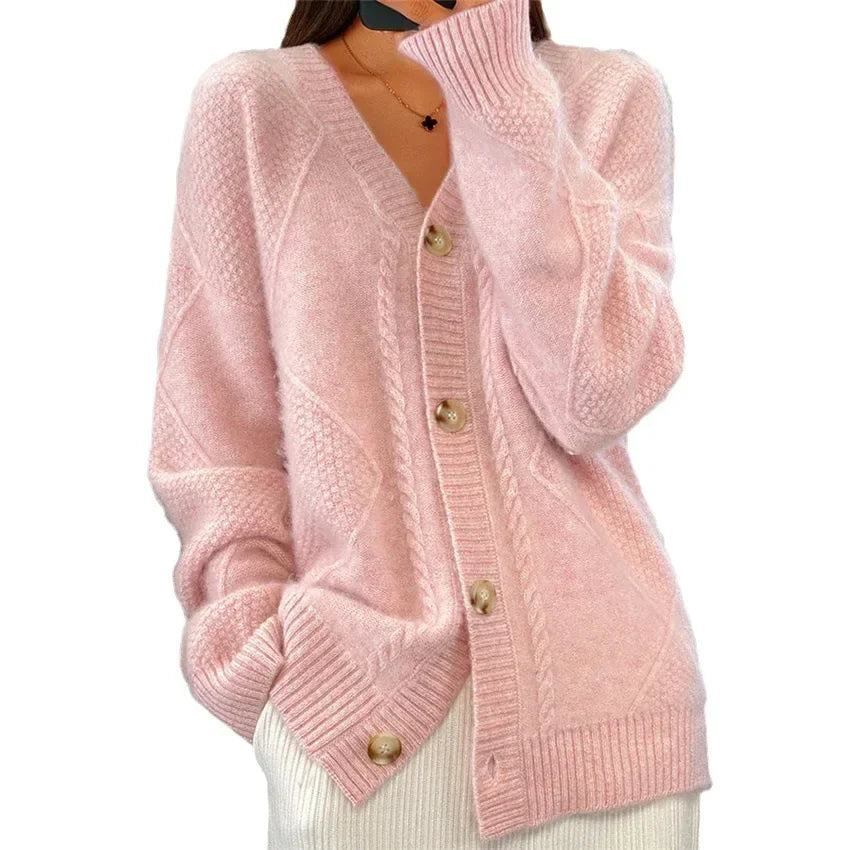 Women's Cardigan Sweater – Button Front Sweater – Lena