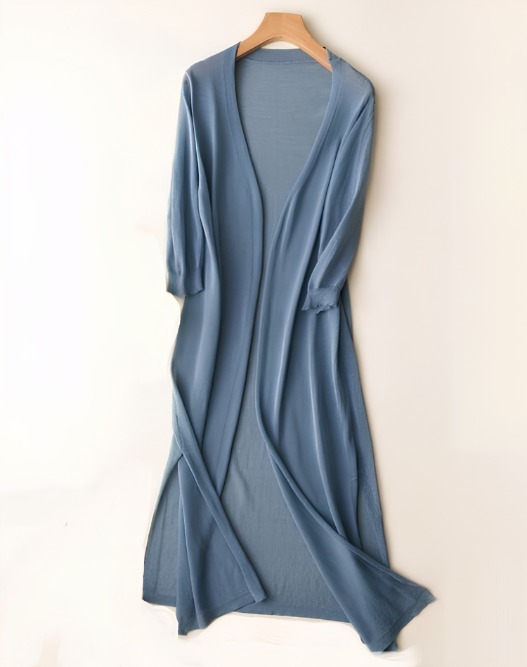 Women's Soft Duster Cardigan – Open Front Long Knit Layer
