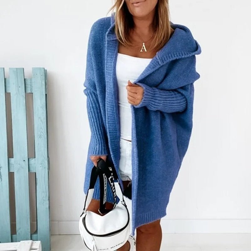 Women's Oversized Open Cardigan – Batwing Sleeve Relaxed Cardigan