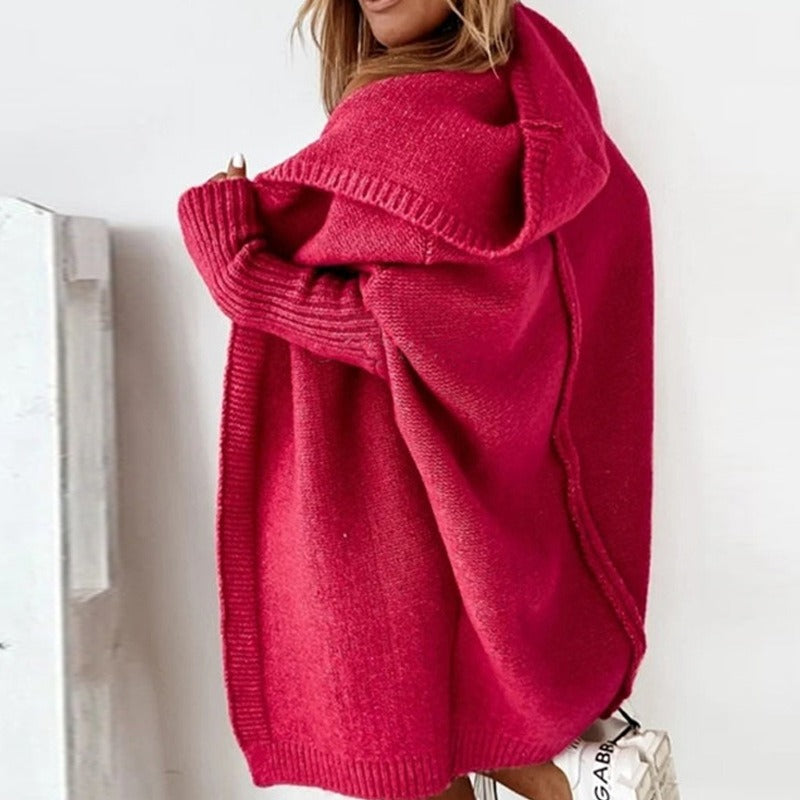 Women's Oversized Open Cardigan – Batwing Sleeve Relaxed Cardigan