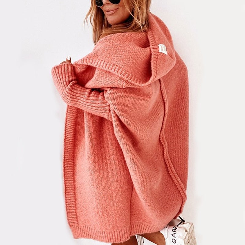 Women's Oversized Open Cardigan – Batwing Sleeve Relaxed Cardigan