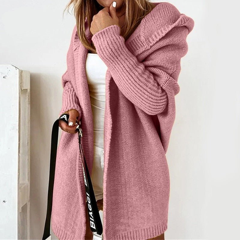 Women's Oversized Open Cardigan – Batwing Sleeve Relaxed Cardigan