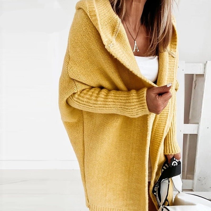 Women's Oversized Open Cardigan – Batwing Sleeve Relaxed Cardigan