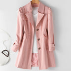 Women's Tailored Long Trench Coat – Lightweight Classic Transitional Coat