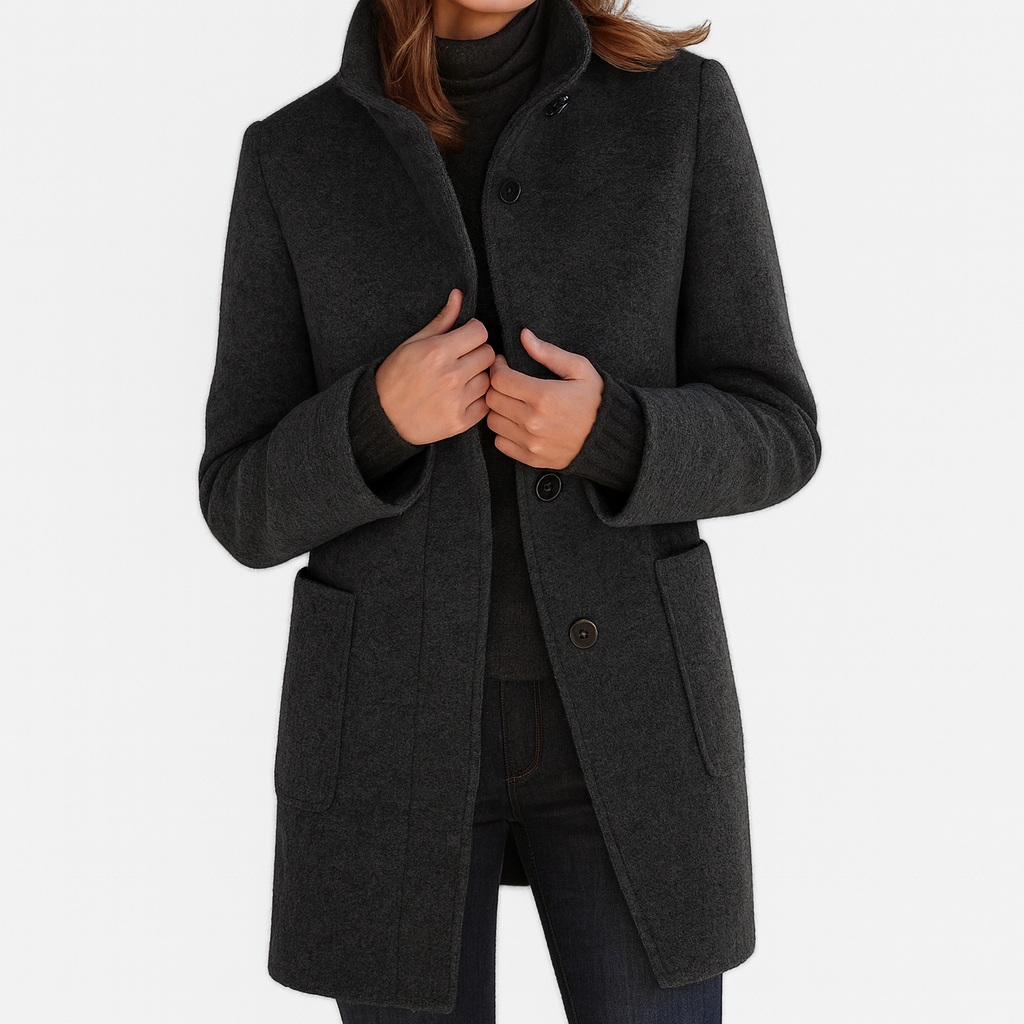 Women’s Classic Long Coat – Timeless Elegant Fit - Camila