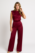Women's Open Back Jumpsuit – Sleeveless Wide Leg Evening Jumpsuit