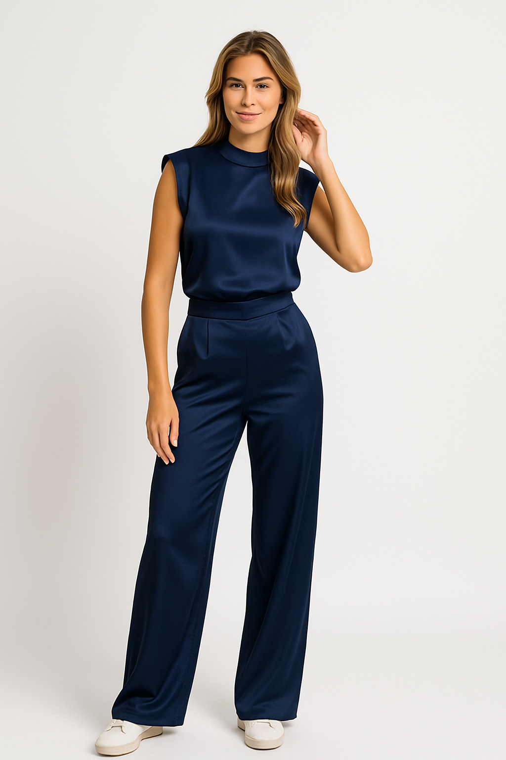 Women's Open Back Jumpsuit – Sleeveless Wide Leg Evening Jumpsuit