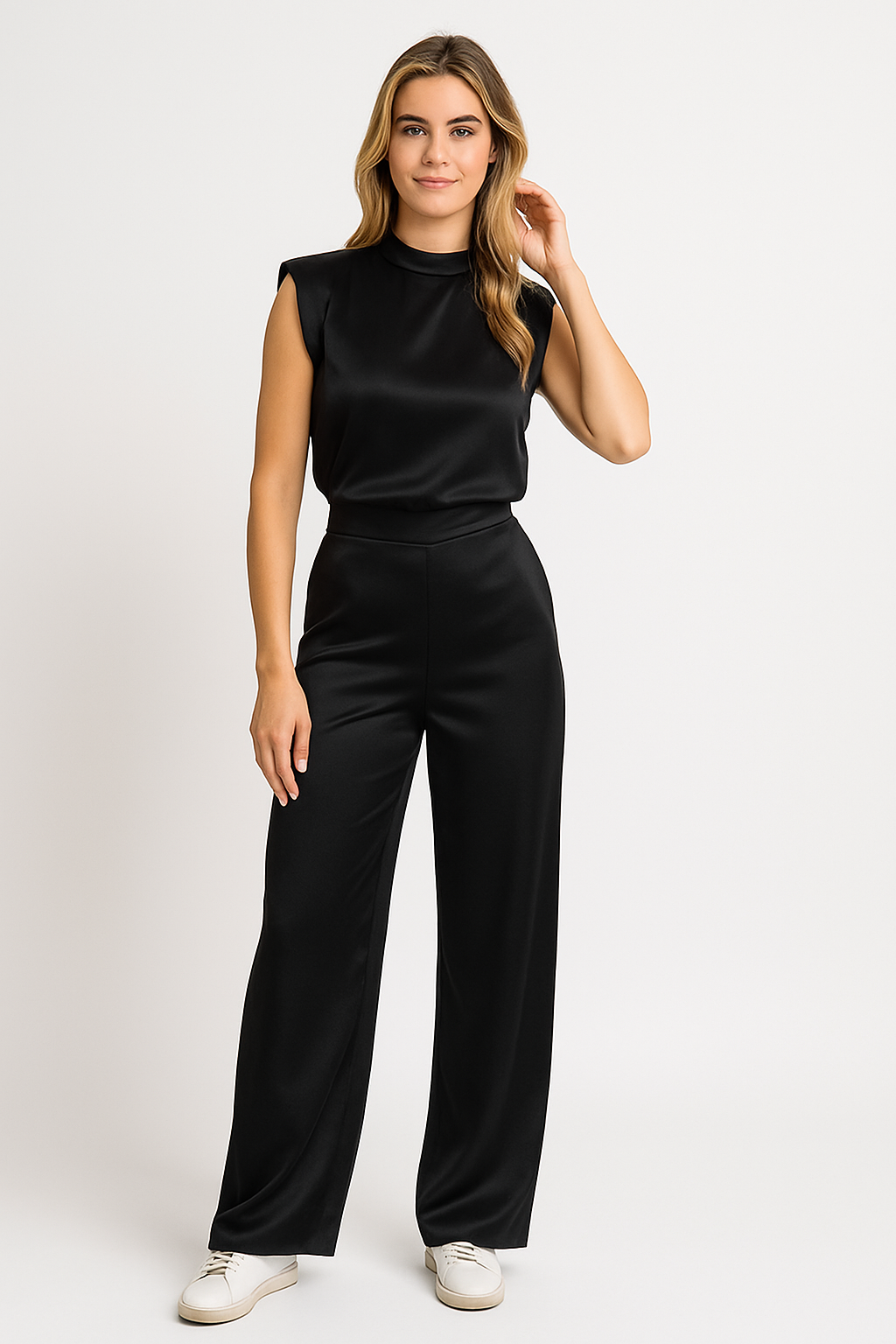Women's Open Back Jumpsuit – Sleeveless Wide Leg Evening Jumpsuit