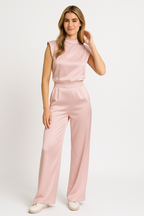 Women's Open Back Jumpsuit – Sleeveless Wide Leg Evening Jumpsuit