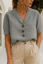 Women's Wrap Neck Blouse – Elegant Summer Blouse