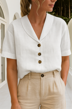 Women's Wrap Neck Blouse – Elegant Summer Blouse
