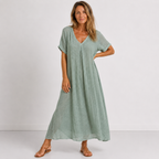 Women's Relaxed V-Neck Dress – Flowy Everyday Summer Dress