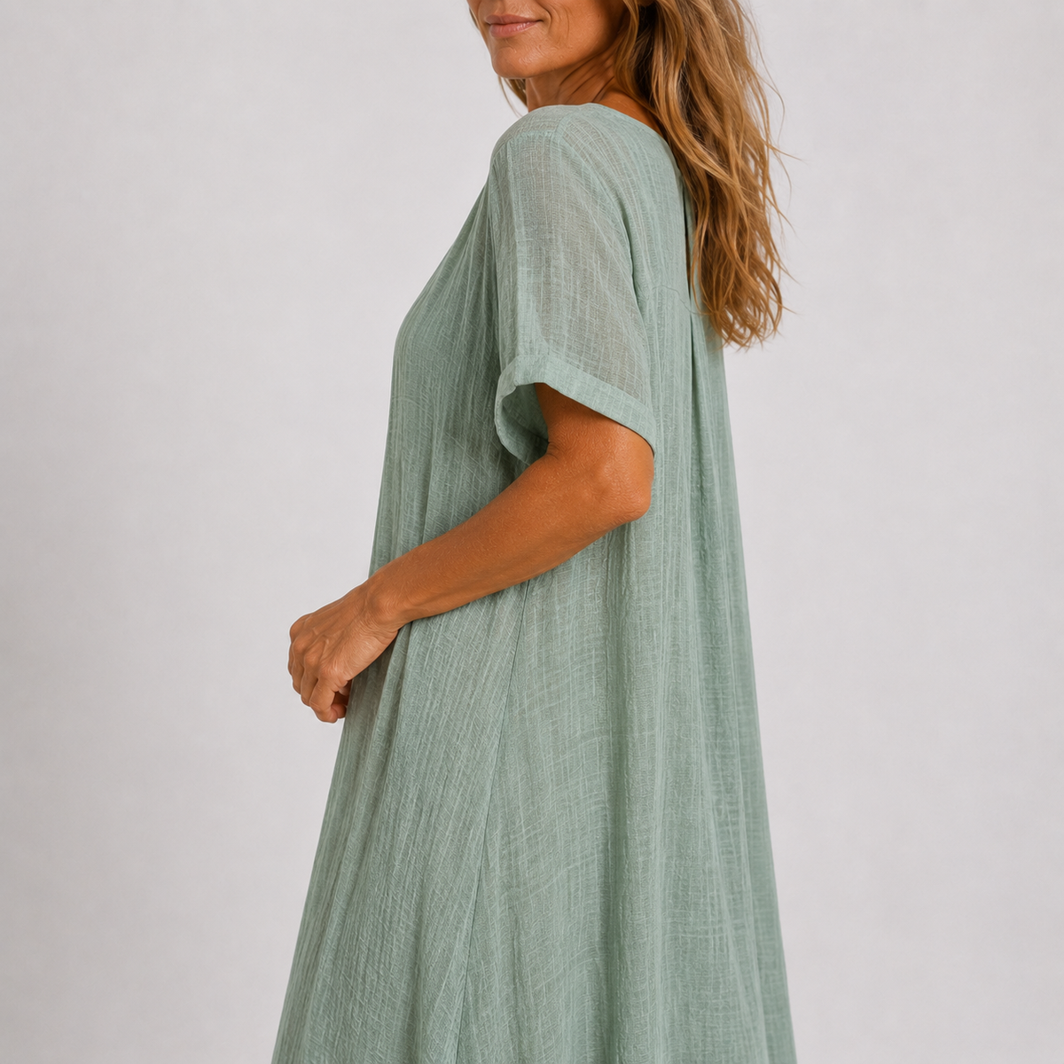 Women's Relaxed V-Neck Dress – Flowy Everyday Summer Dress