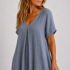 Women's Relaxed V-Neck Dress – Flowy Everyday Summer Dress