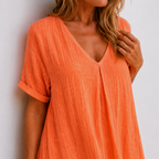 Women's Relaxed V-Neck Dress – Flowy Everyday Summer Dress