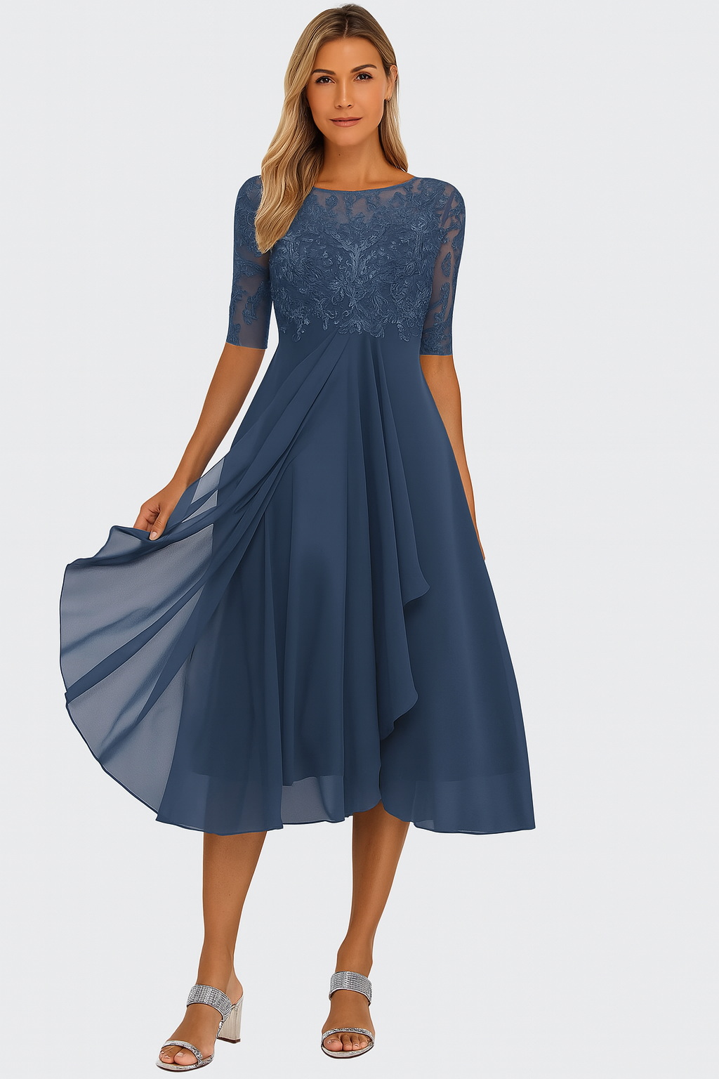 Women's A-Line Midi Dress – Summer Casual Dress – Aveline