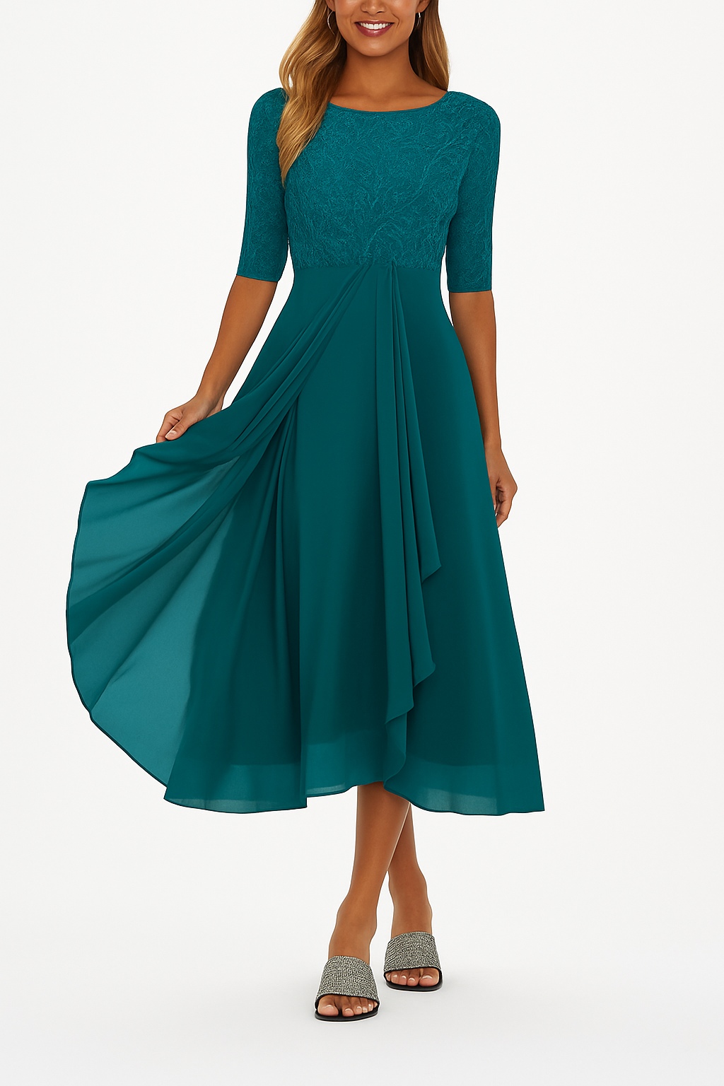 Women's A-Line Midi Dress – Summer Casual Dress – Aveline