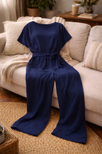 Women's Belted Wide Leg Jumpsuit – Relaxed Formal Occasion Jumpsuit