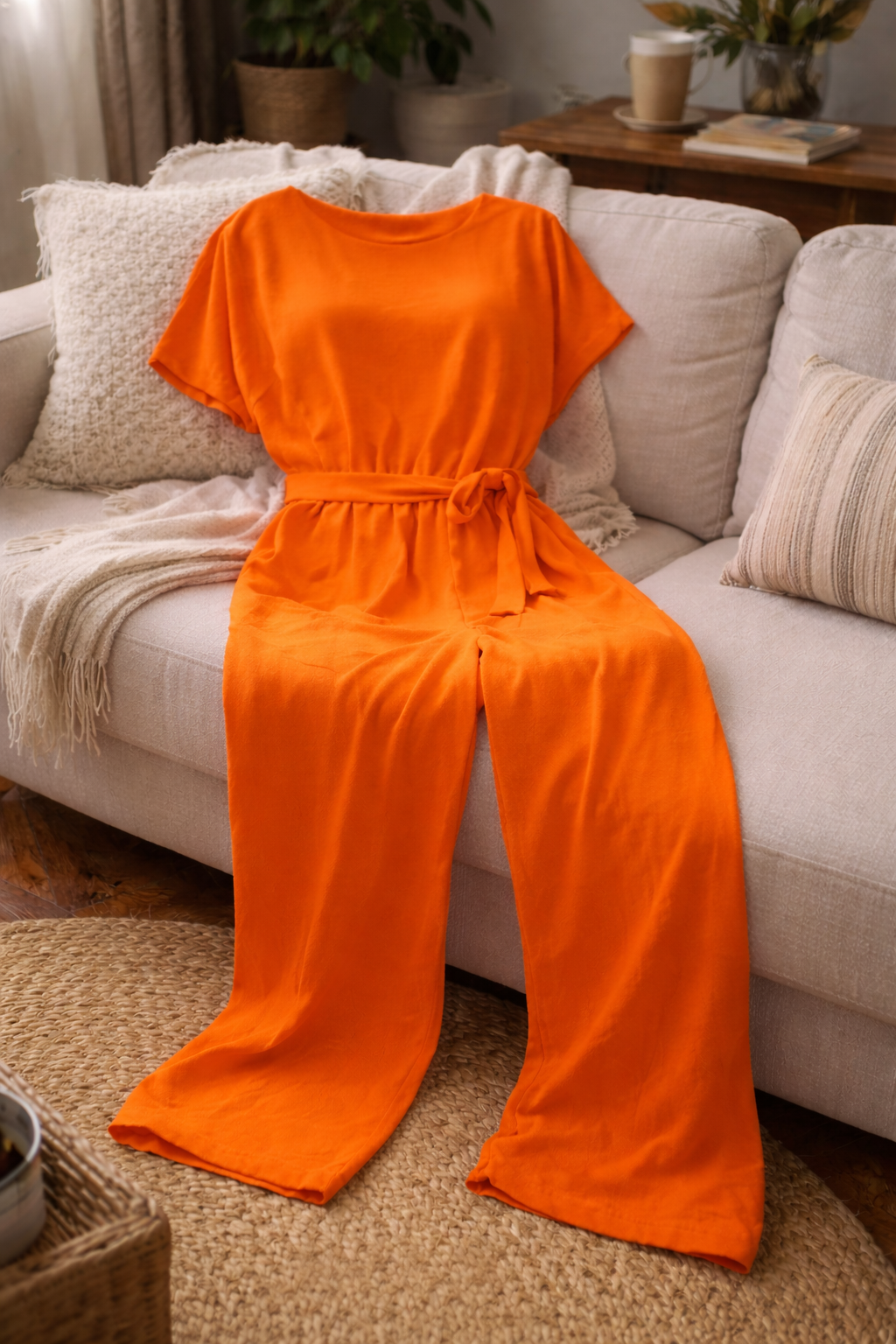 Women's Belted Wide Leg Jumpsuit – Relaxed Formal Occasion Jumpsuit