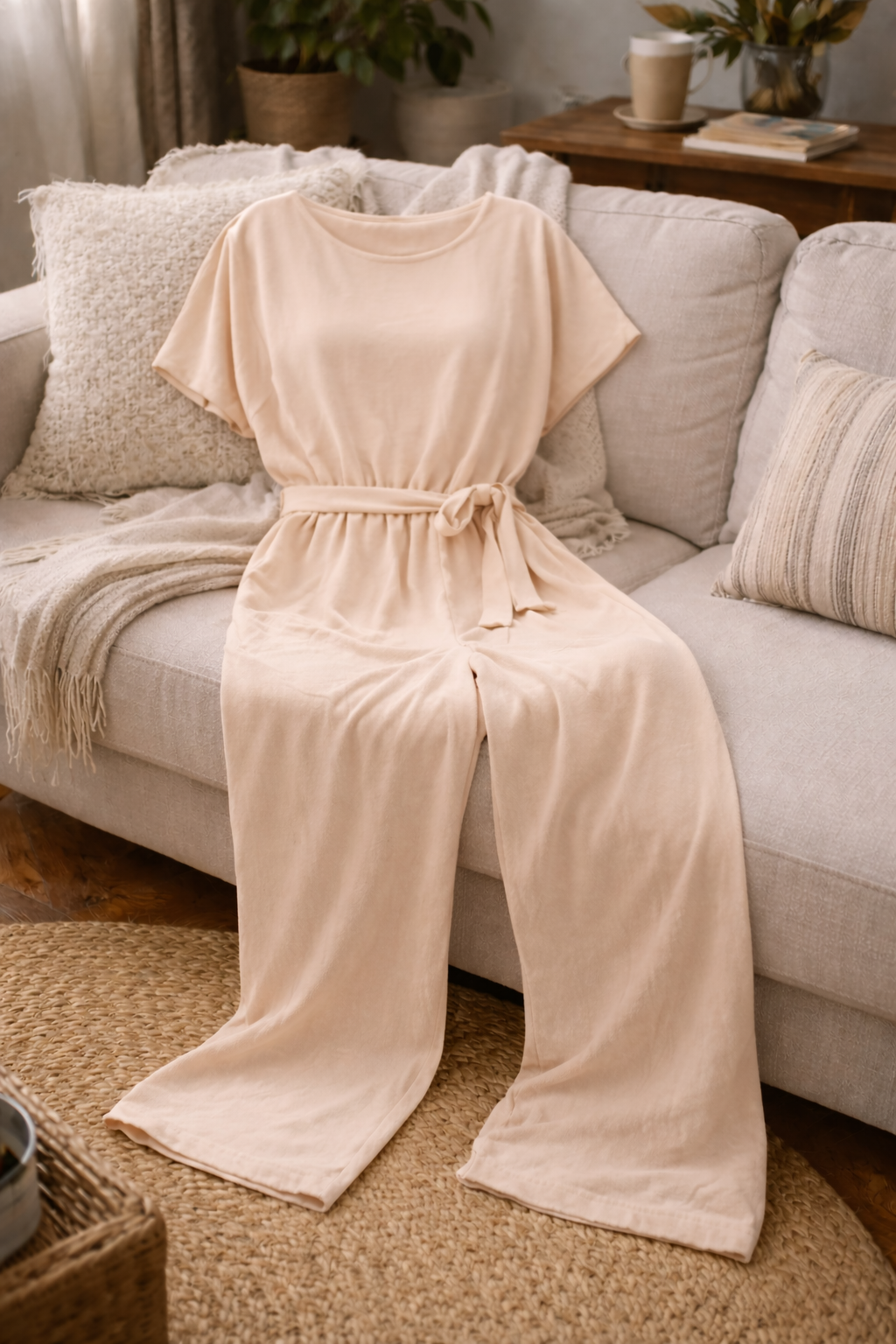 Women's Belted Wide Leg Jumpsuit – Relaxed Formal Occasion Jumpsuit